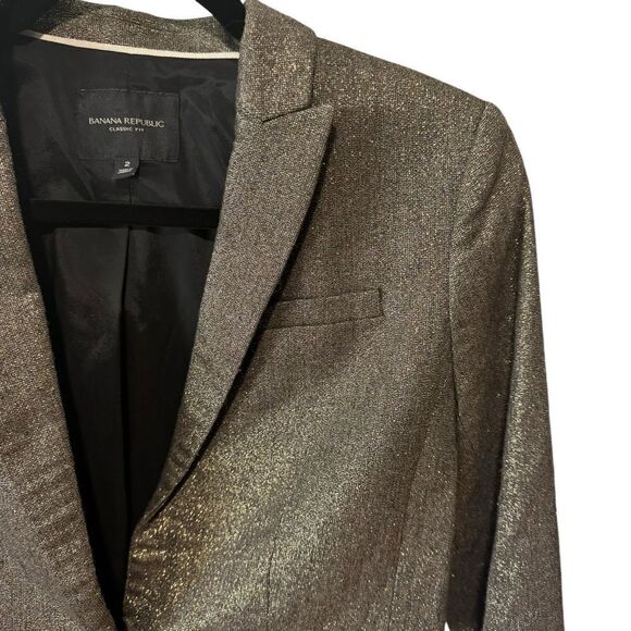 Banana Republic Gold CLASSIC FIT METALLIC BLAZER - Picture 8 of 10